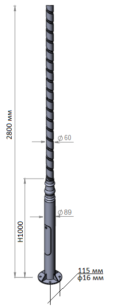 Опора 2.8 м 79.002.28 (ковка)