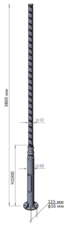 Опора 3.8 м 79.002.38 (ковка)