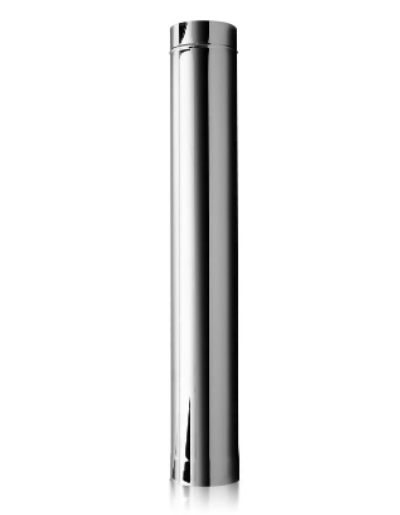 Труба димохідна одностінна фальц UASTAL (Eco mono нерж AISI 304) - довжина 1 м, диаметр Ø120, товщина 0,5 мм