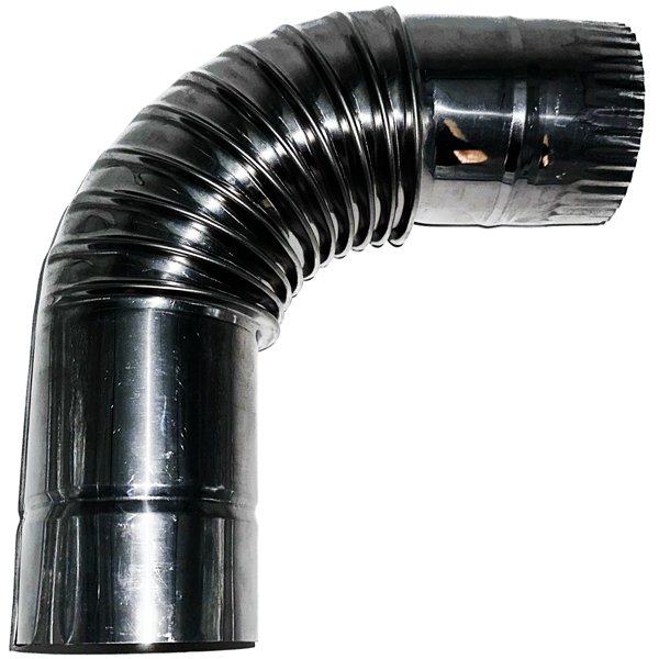 Коліно димохідне одностінне 90° фальц UASTAL (Eco mono нерж AISI 304) - діаметр Ø120, товщина 0,5 мм