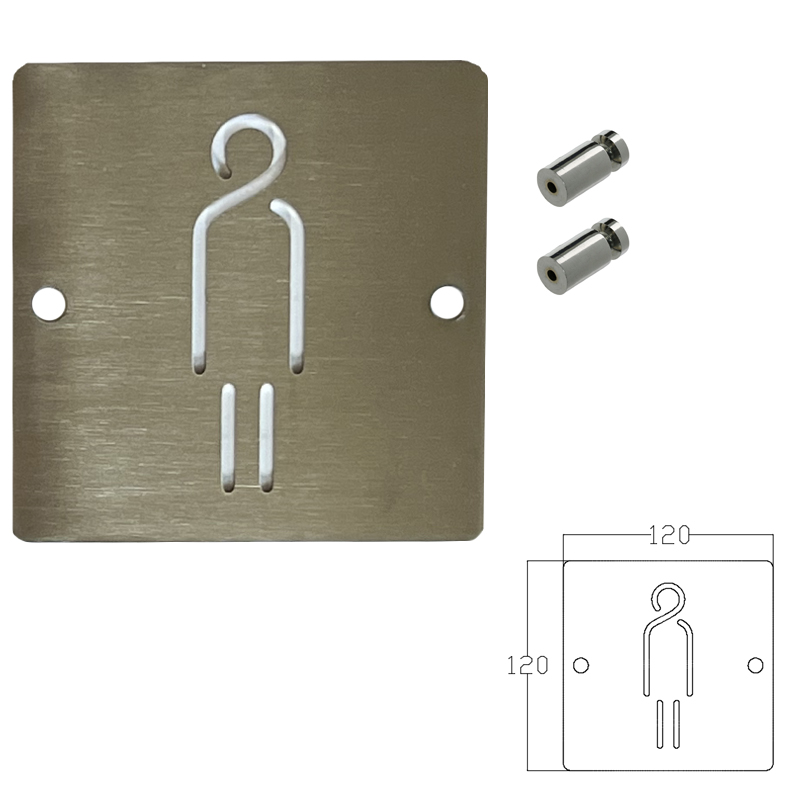 Вивіска з нержавіючої сталі ＂Вбиральня чоловіча＂