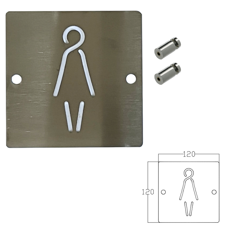 Вивіска з нержавіючої сталі ＂Вбиральня жіноча＂